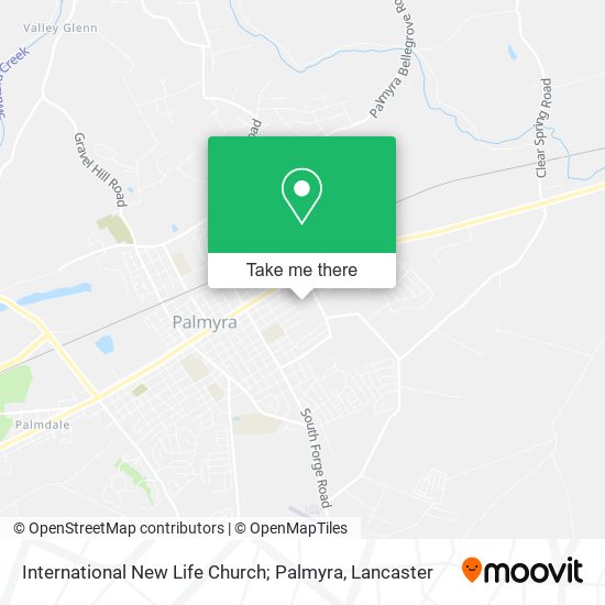 International New Life Church; Palmyra map