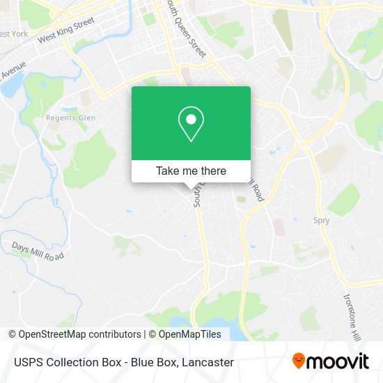 USPS Collection Box - Blue Box map