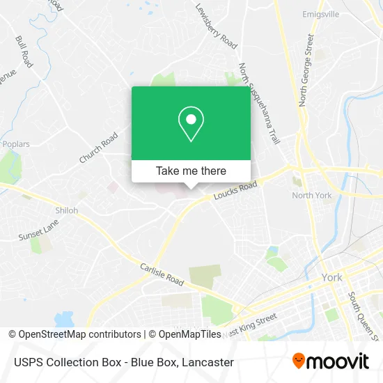 USPS Collection Box - Blue Box map