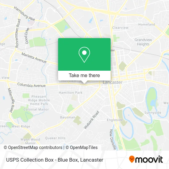 Mapa de USPS Collection Box - Blue Box