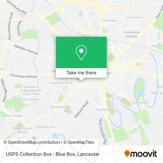 Mapa de USPS Collection Box - Blue Box