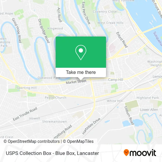 USPS Collection Box - Blue Box map