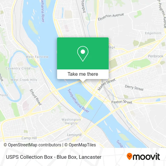 USPS Collection Box - Blue Box map