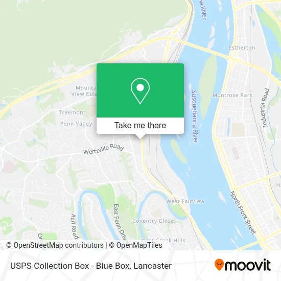 USPS Collection Box - Blue Box map