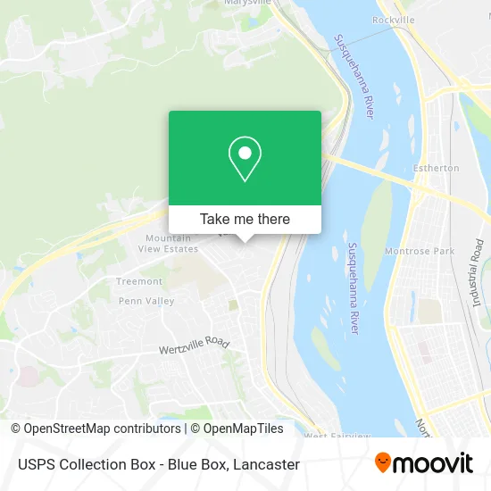 USPS Collection Box - Blue Box map