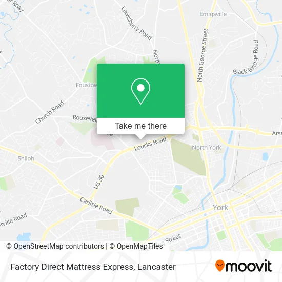 Factory Direct Mattress Express map