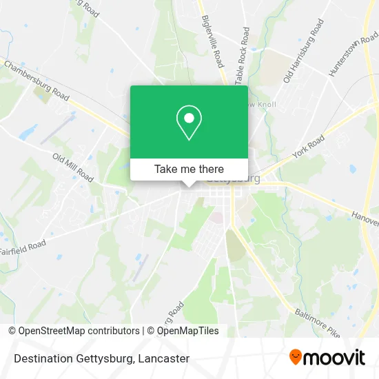 Destination Gettysburg map