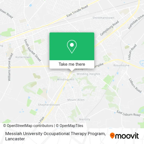Messiah University Occupational Therapy Program map