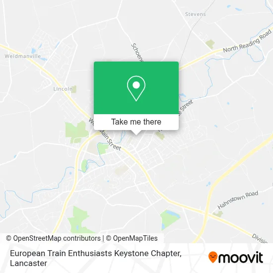 European Train Enthusiasts Keystone Chapter map