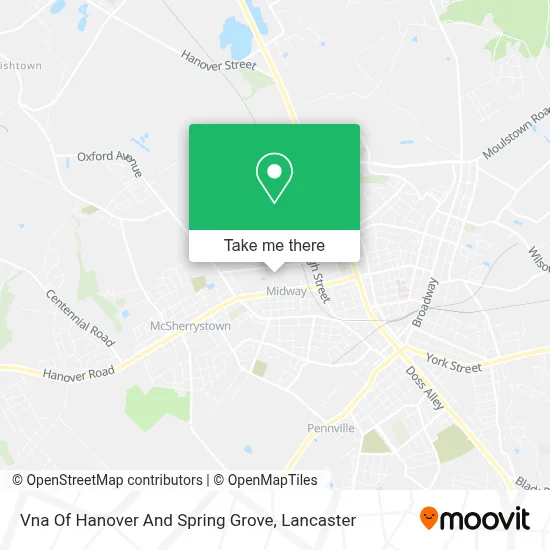 Vna Of Hanover And Spring Grove map