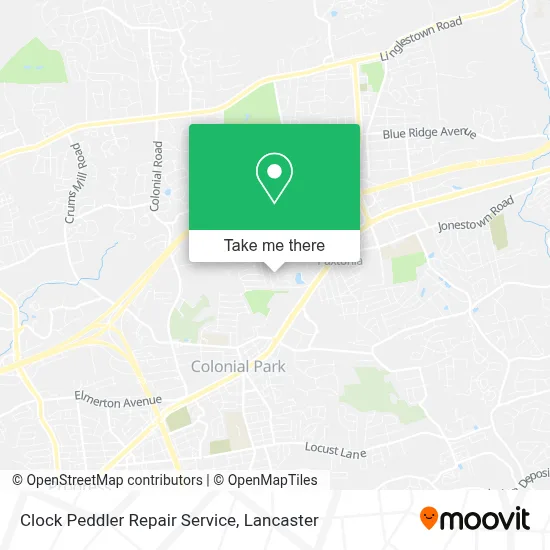 Clock Peddler Repair Service map