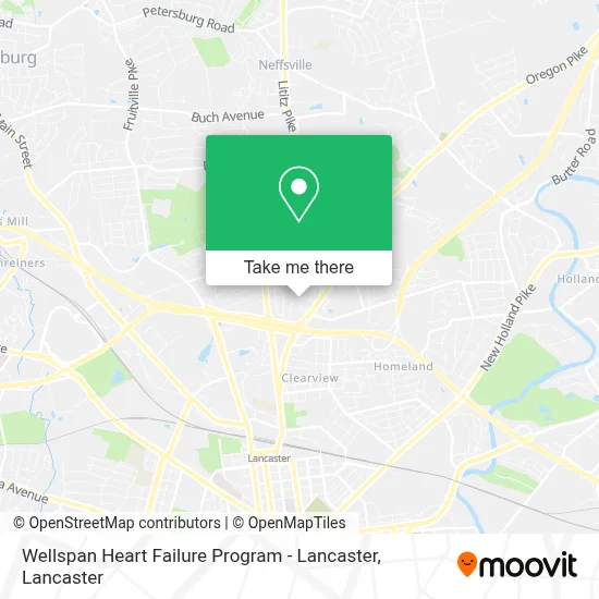 Wellspan Heart Failure Program - Lancaster map