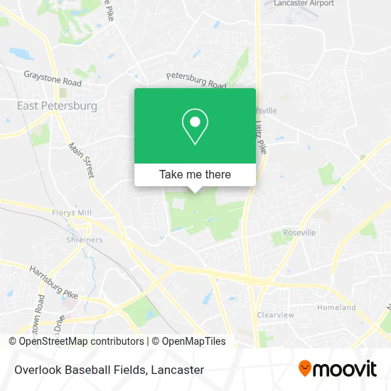 Overlook Baseball Fields map