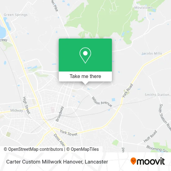 Carter Custom Millwork Hanover map