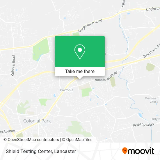 Shield Testing Center map