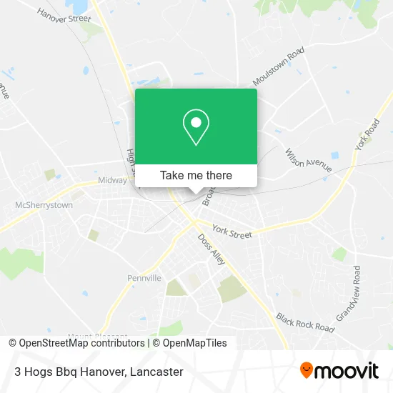 3 Hogs Bbq Hanover map