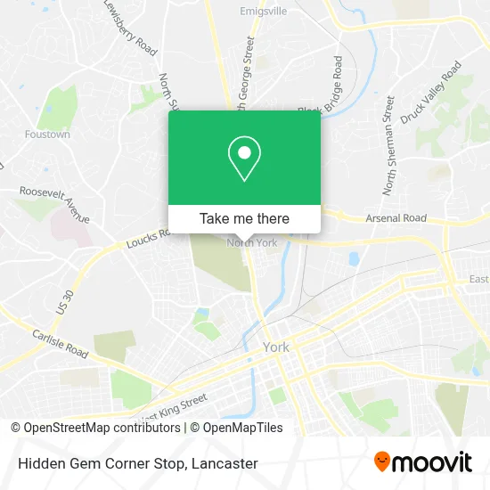 Hidden Gem Corner Stop map