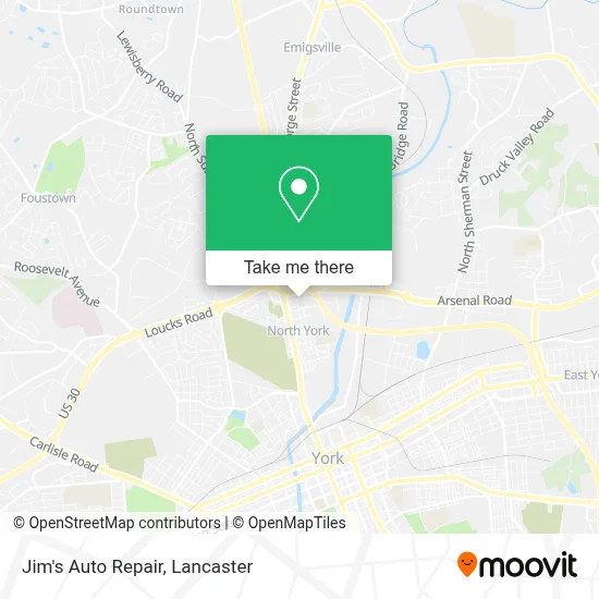 Jim's Auto Repair map