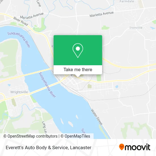 Everett's Auto Body & Service map