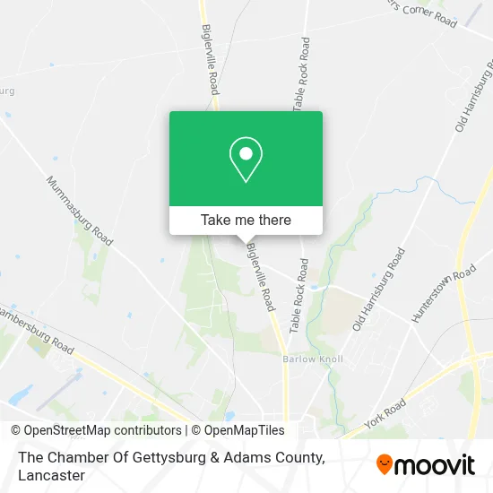 The Chamber Of Gettysburg & Adams County map