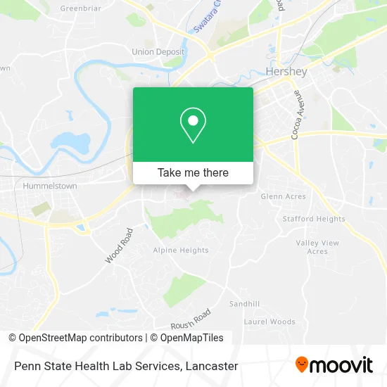 Penn State Health Lab Services map