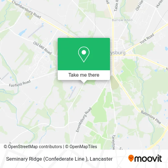 Seminary Ridge (Confederate Line ) map