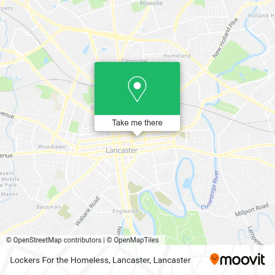 Lockers For the Homeless, Lancaster map