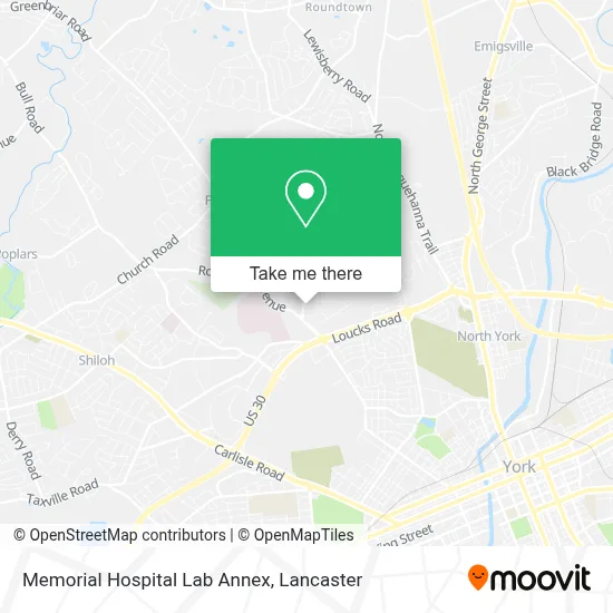 Memorial Hospital Lab Annex map