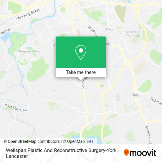 Wellspan Plastic And Reconstructive Surgery-York map
