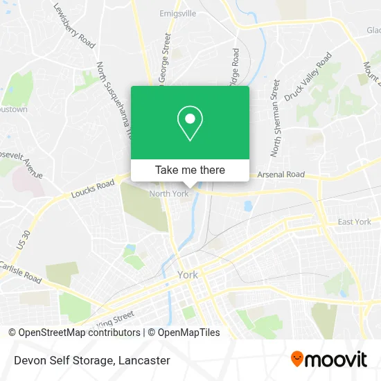 Devon Self Storage map