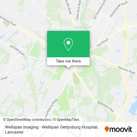 Wellspan Imaging - Wellspan Gettysburg Hospital map