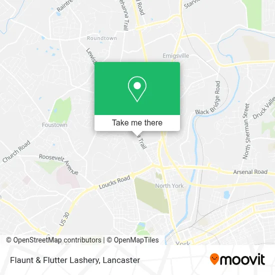 Flaunt & Flutter Lashery map