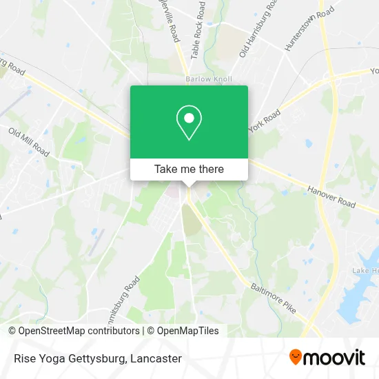 Rise Yoga Gettysburg map