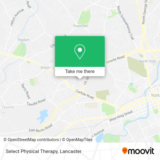 Select Physical Therapy map
