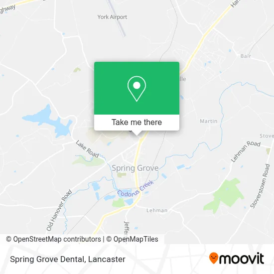 Spring Grove Dental map