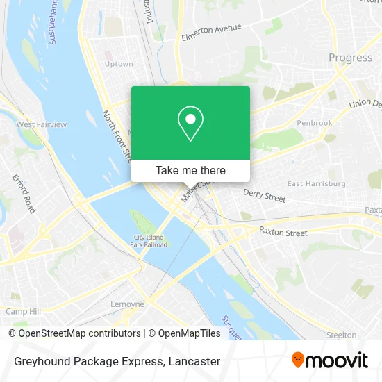 Greyhound Package Express map