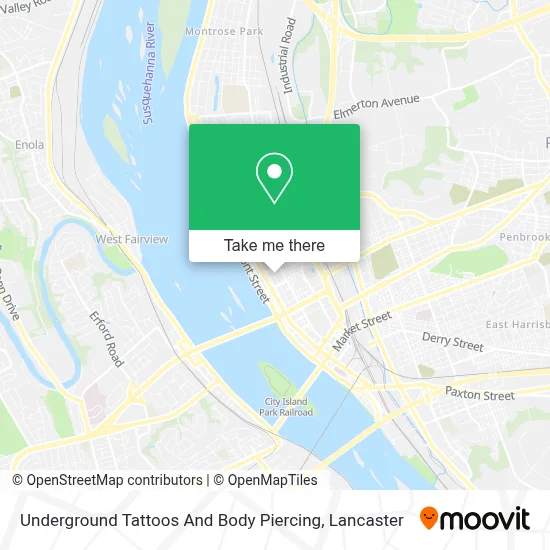 Underground Tattoos And Body Piercing map