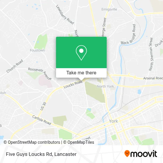 Five Guys Loucks Rd map