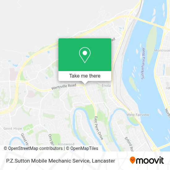 P.Z.Sutton Mobile Mechanic Service map