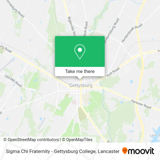 Sigma Chi Fraternity - Gettysburg College map