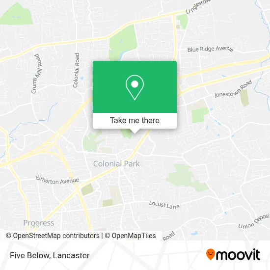 Five Below map