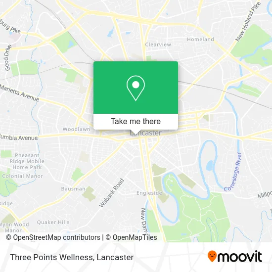 Three Points Wellness map