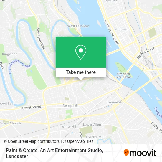 Paint & Create, An Art Entertainment Studio map