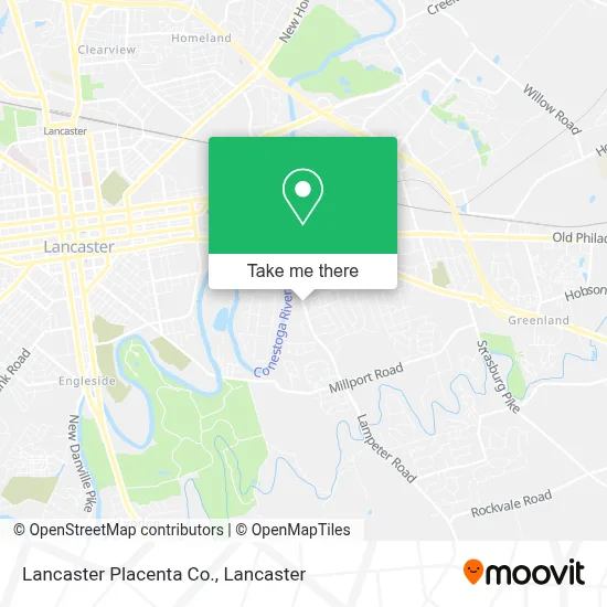 Lancaster Placenta Co. map