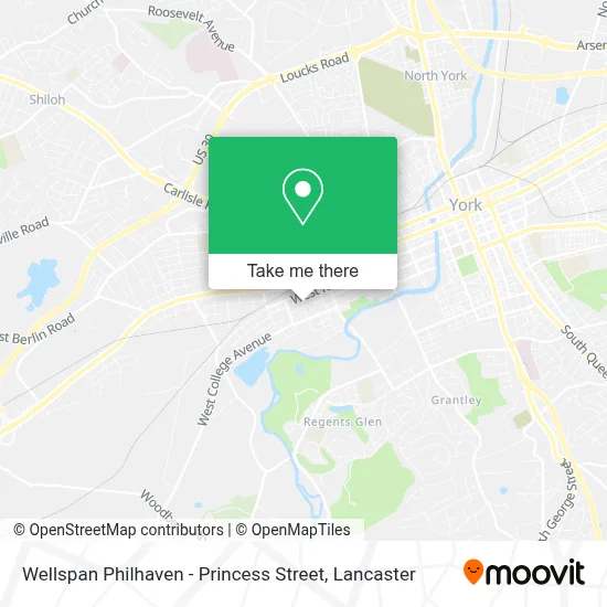 Wellspan Philhaven - Princess Street map