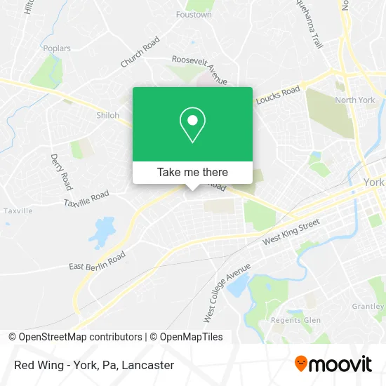 Red Wing - York, Pa map