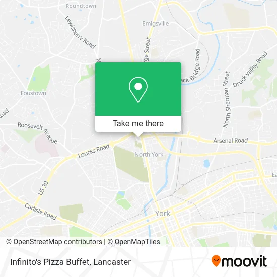 Infinito's Pizza Buffet map