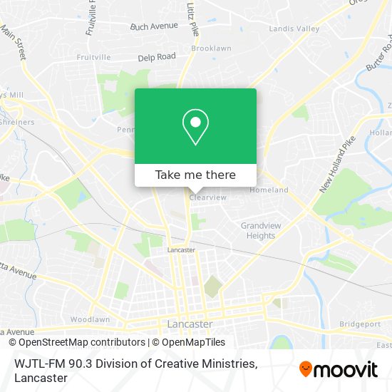 Mapa de WJTL-FM 90.3 Division of Creative Ministries