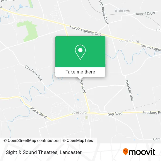 Sight & Sound Theatres map