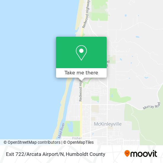 Exit 722/Arcata Airport/N map